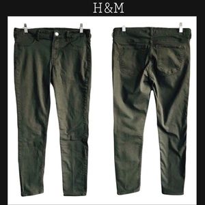 H&M Olive Green Skinny Ankle Pants Size 28